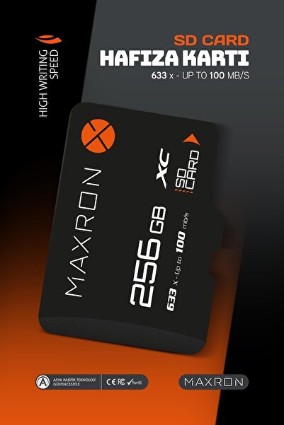 Maxron 256 GB Hafıza Kartı SD Kart Adaptörü 100 Mb/s