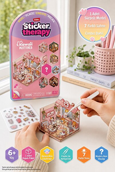 TOYFEST Zuru Sticker Therapy Kawaii Kitties Surprise Single Sticker Scene Set...