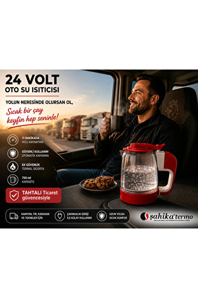 Genel Markalar 24V Araç İçi Kettle 750 ml | Kamyon, TIR, Karavan ve Tekne İçi...