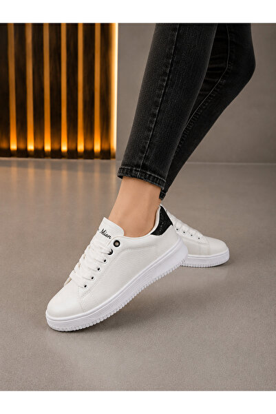 homiro Unisex Orthopedic Comfortable Sneakers - White Black Stone-Embellished