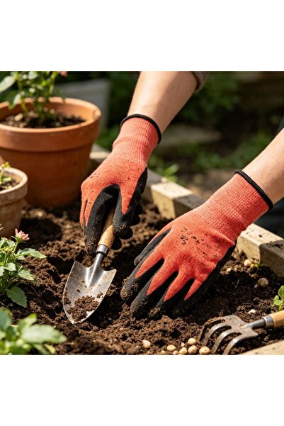 KMT Tools Γάντια εργασίας κήπου κατασκευασμένα από ελαστάνη 15 gauge με επίστ...