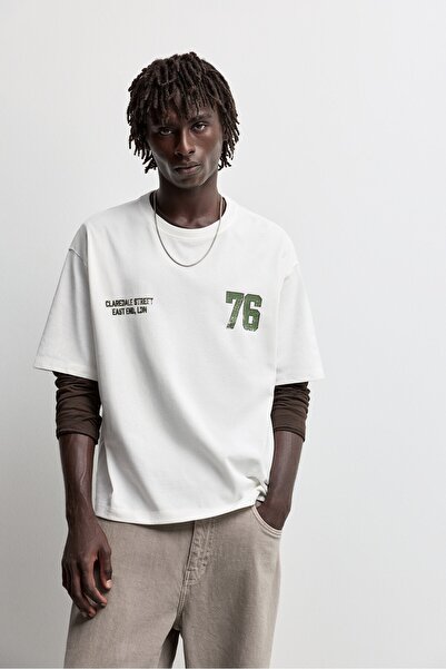 LEFTIES Baskılı oversize t-shirt