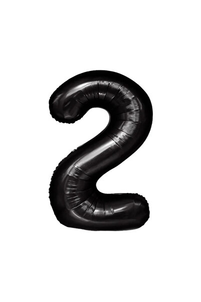 Ropet Balon Folie Cifra 2, Negru, 80 cm,