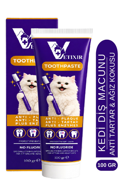 VETIXIR Anti Tartar Kedi Diş Macunu Jel 100 Gr