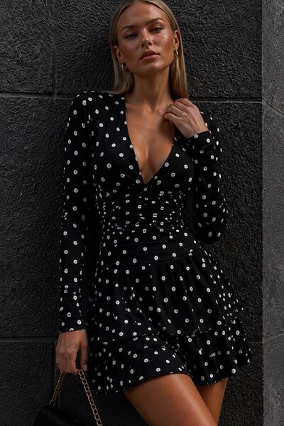 Tayt Factory Zr Model V-Neck Basic Flared Mini Dress with Shorts