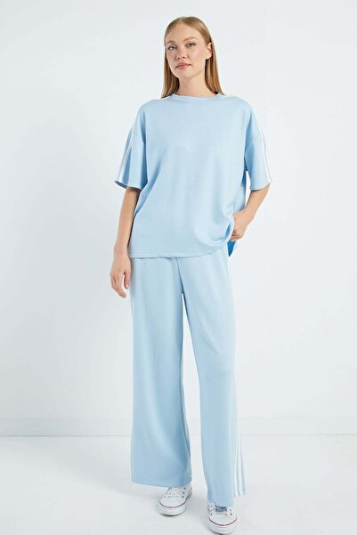 Fulla Moda Side Striped Crew Neck Modal 2-Piece Set