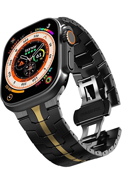 GENERAL Stainless Steel Bracelet with Folding Buckle for Apple Watch Ultra 49...