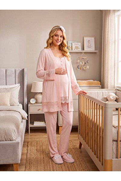 Lohussa New Season Powder Rope Strap Lace Detailed Design Buttoned Breastfeed...