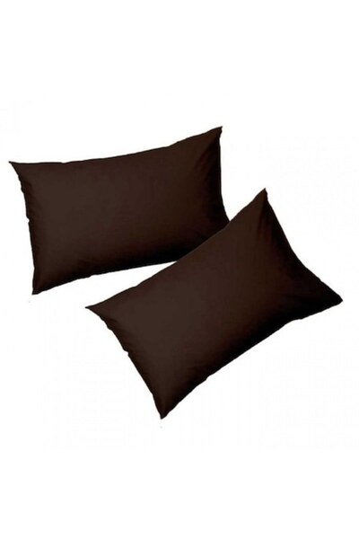 COM LIVING HOUSE Set de 2 fețe de pernă din bumbac ranforce maro închis 40x60cm