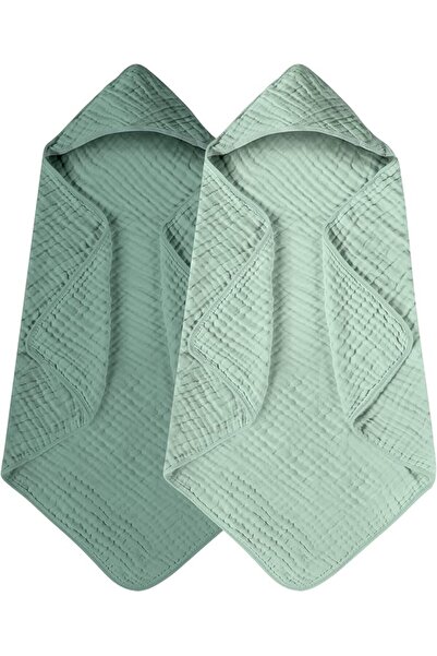 YOOFOSS Baby Hooded Towel for Newborns 2-Piece 100% Muslin Cotton Infant and ...
