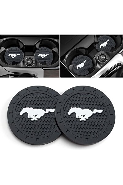 GENERAL Car Cup Holder Coaster for Ford Mustang Silicone Non-Slip Shining Cry...