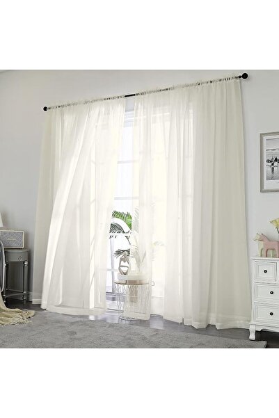OWENIE Oweny 2.13m Black Sheer Curtains 2 Panels Set Voile Sheer Curtains wit...