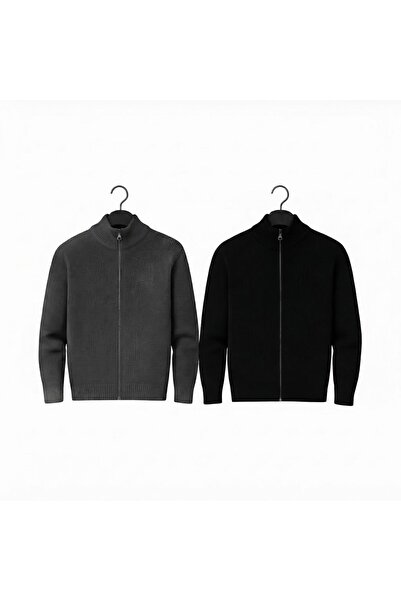 zs zaos fashion 2-Pack Advantageous Set Men's Stand-Up Collar Basic Cardigan ...