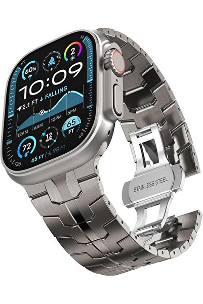 GENERAL Stainless Steel Bracelet with Folding Buckle for Apple Watch Ultra 49...