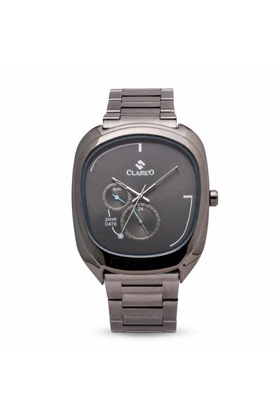 Clasico Montreux Men's Multifunction Watch – 42mm Grey Dial, Cushion Case, Da...