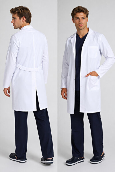 A8 Kurumsal Hizmetler Erkek Alpaka Kumaş Gömlek Yaka Beyaz Doktor Önlüğü | La...