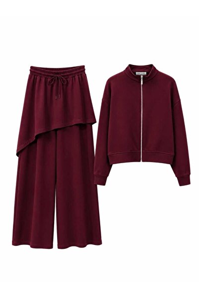 HANIQA Costum modern cu detalii cu fermoar