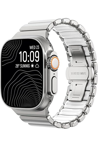 GENERAL Stainless Steel Bracelet with Folding Buckle for Apple Watch Ultra 49...
