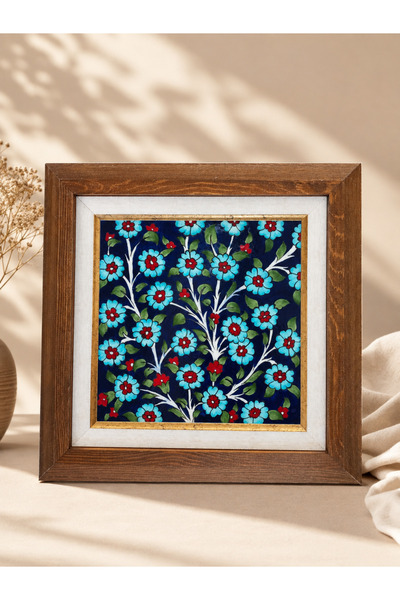 ŞahdarÇini El Yapımı Hayat Ağacı Desenli Çini Karo – 26x26 cm