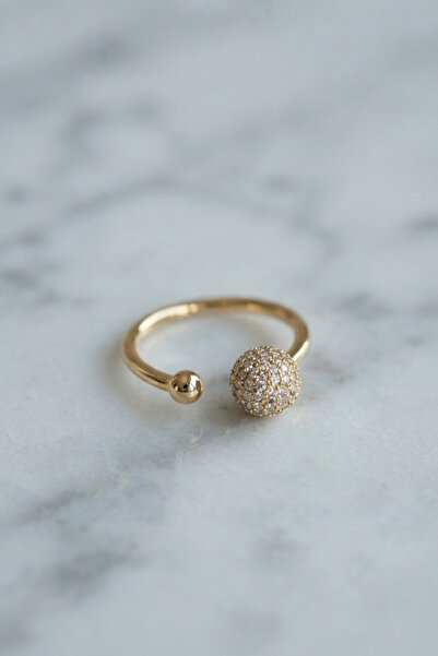 Lisinya Gold Color Zircon Stone Ball Model Women's Ring -