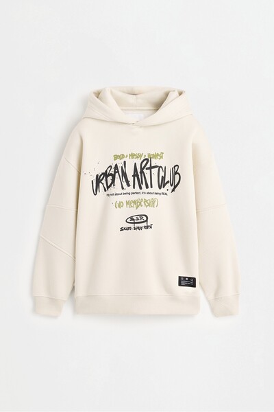 LEFTIES Baskılı kapüşonlu sweatshirt