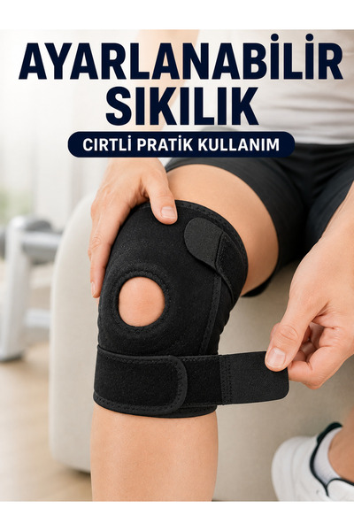 Açık Patella Dizlik Diz Kapağı Destekli Ayarlanabilir Cırtlı Sporcu Dizliği