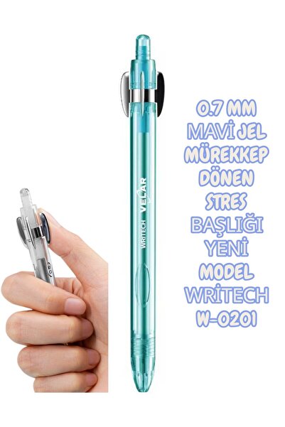 SEYFİKİRTASİYE 0.7 MM MAVİ JEL MÜREKKEP DÖNEN STRES BAŞLIĞI YENİ MODEL WRİTEC...