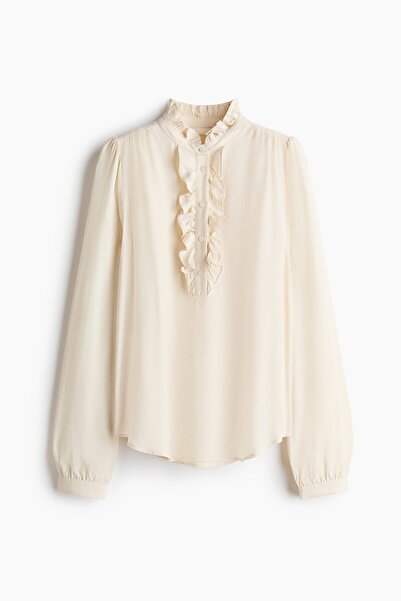 H&M Fırfırlı Krep Bluz