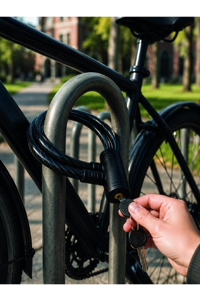 Generic Brand 12 mm Steel Cable Bike Lock 80 cm Security Lock with Key Pvc Co...