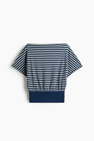 H&M Pamuklu ve Kayık Yakalı Üst