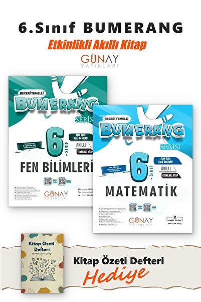 Günay Yayınları 6.Sınıf Bumerang Etkinlikli Matematik ve Fen Bilimleri Akıllı...