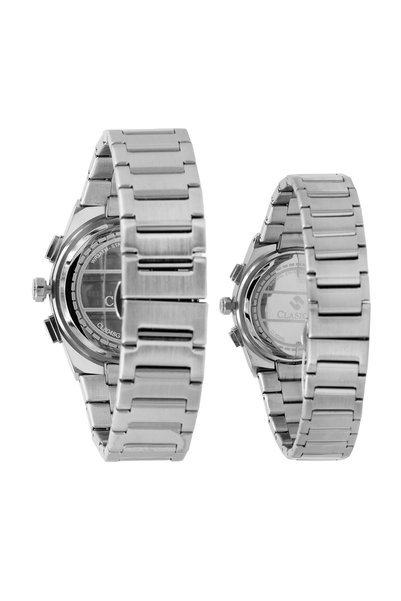 Clasico Eclipse Couple Edition – Silver Radiance with Dial Detailing – 6-Hands Chronograph Watch