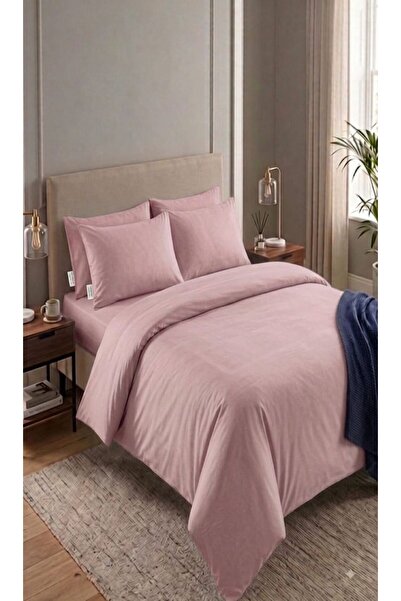 TREVO Plain Color Ranforce Cotton Double Bedding Set