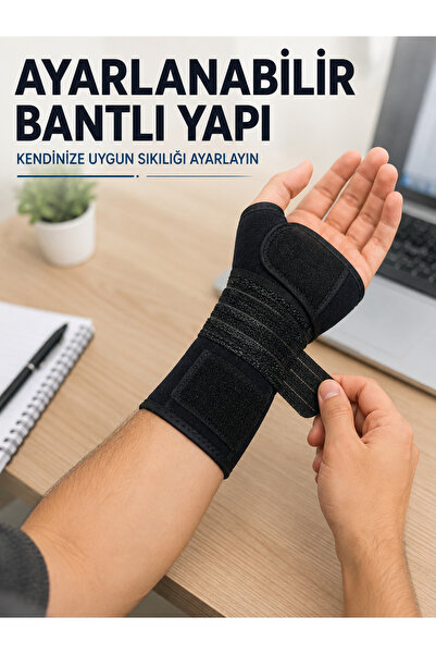 FTA TİCARET Metal Supported Hand Wrist Brace with Adjustable Band and Thumb O...