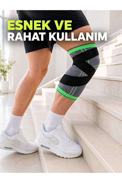 FTA TİCARET Adjustable Cross-Band Sports Knee Brace Knitted Flexible Knee Sup...
