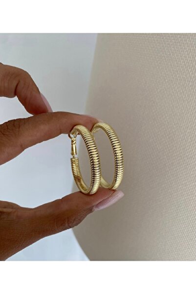 Bade Jewelry Fd Vip Gold Striped Design Basic Non-Tarnish Steel Stylish Hoop ...