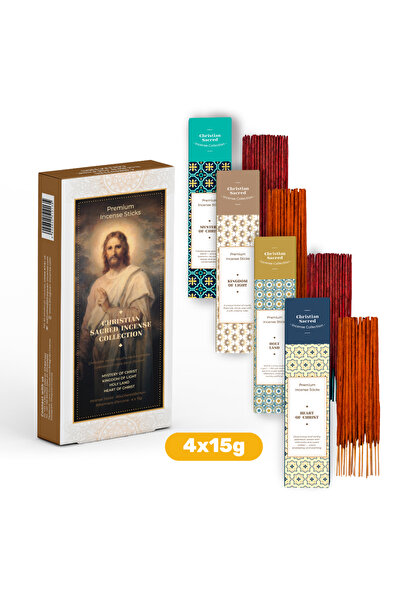 Bhagwan Incense Christian sacred incense collection 4x15g - Spiritual Christm...
