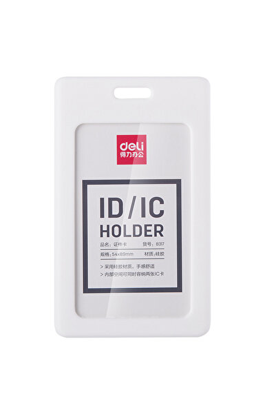 MC Micostore Vertical silicone badge for cards 54*89mm white frame deli