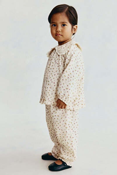 H&M 2 Parçalı Pamuklu ve Desenli Set