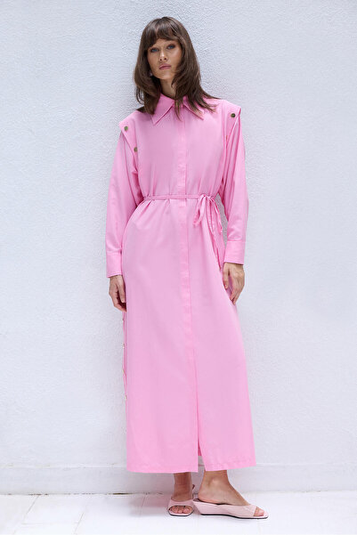 Touché Privé Gold Buttoned Maxi Dress