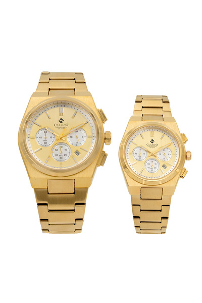 Clasico Eclipse Couple Edition – Gold Radiance – 6-Hands Chronograph Watch wi...