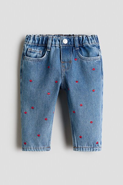 H&M İşleme Detaylı Kot Pantolon