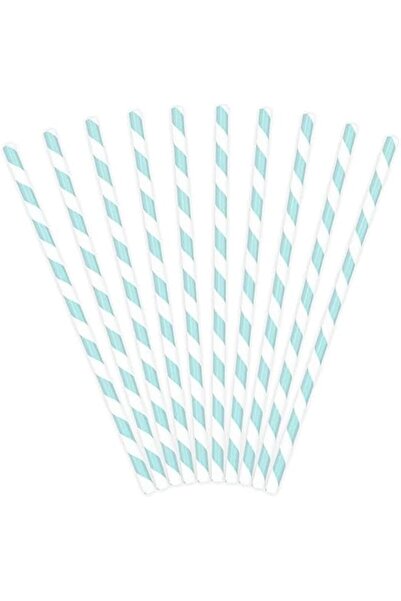 Generic vsell24 100pcs Sky Blue Paper Straws – Biodegradable, Eco-Friendly Dr...