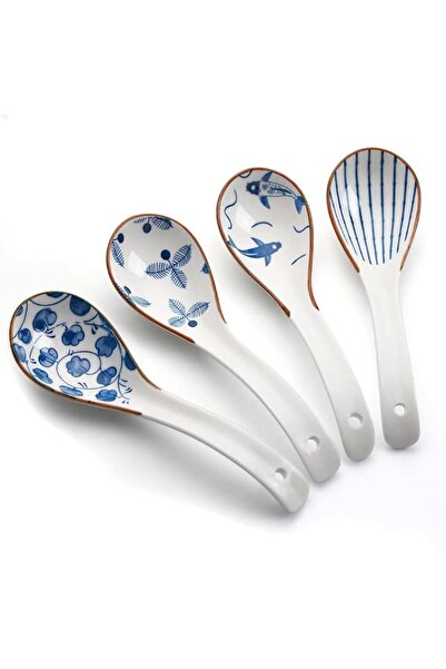 Generic YFWOOD Chinese Soup Spoons, 6.2 Inch Ceramic Ramen Spoons, Japanese R...