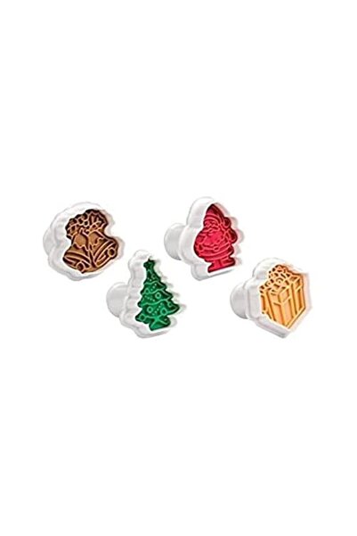 Generic Tescoma Cookie Cutters With Stamp Delicia, 4 Pcs, Christmas, Assorted...
