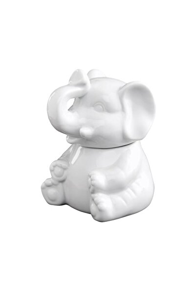 Generic HIC Kitchen Harold Import Co. Elephant Sugar Bowl, Porcelain, White, ...