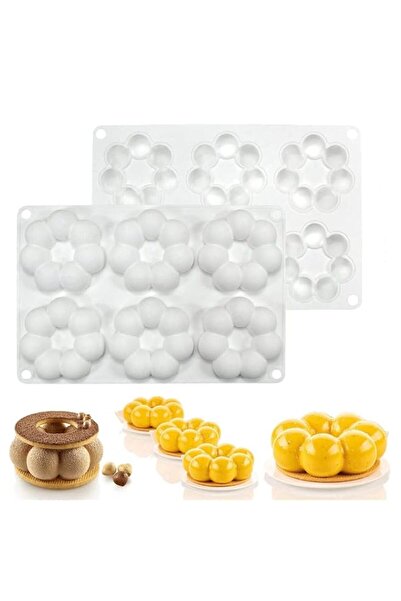 Generic Flower Shaped Silicone Donut Mold, 6-Cavity Reusable Baking Pan, Soft...