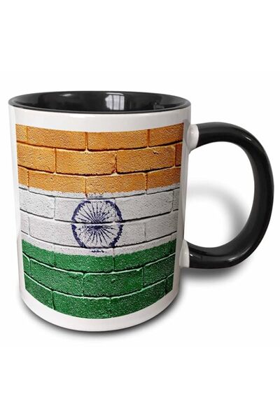 Generic 3dRose National Flag Of India Painted Onto A Brick Wall Indian Mug, 1...