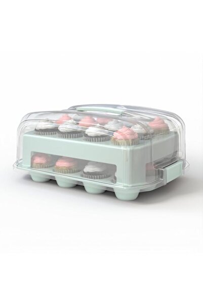 Generic Top Shelf Elements Cupcake Carrier, Green Cupcake Holder Carries 24 S...