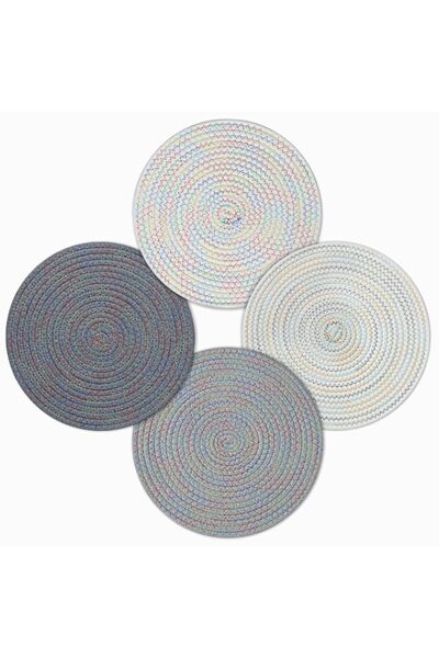 Generic Bukela Round Woven Placemats Set of 6, Heat Resistant Trivets, Multic...